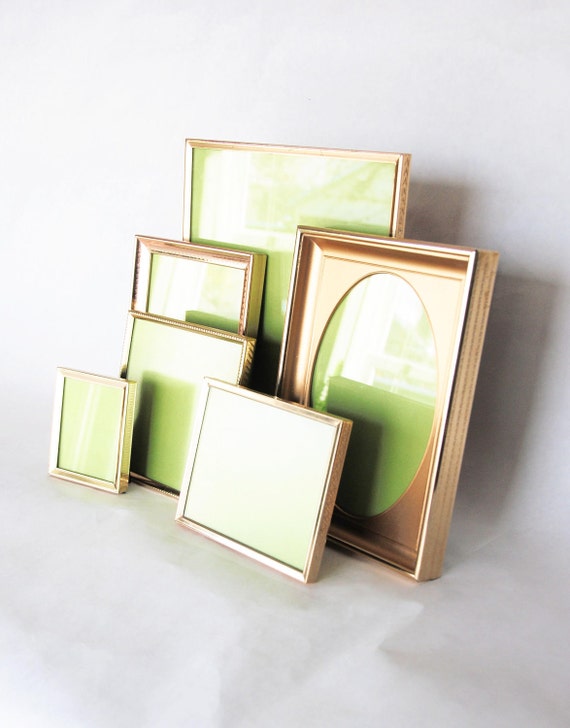 Gold Metal Picture Frames Set of 6 Instant Collection Vintage Retro