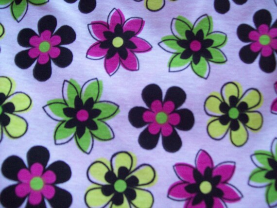 Culottes Modest Split Skirt  Pink w/ Flowers Size 10 Cotton/Knit