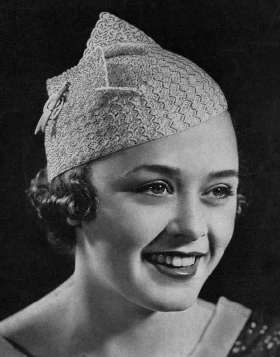 Winged Beret - Vintage 1930s Crochet Hat Pattern