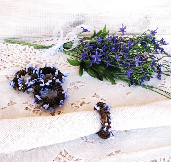 Purple Lilac Lavender Napkin RingsShabby ChicSouthern WeddingsGarden 