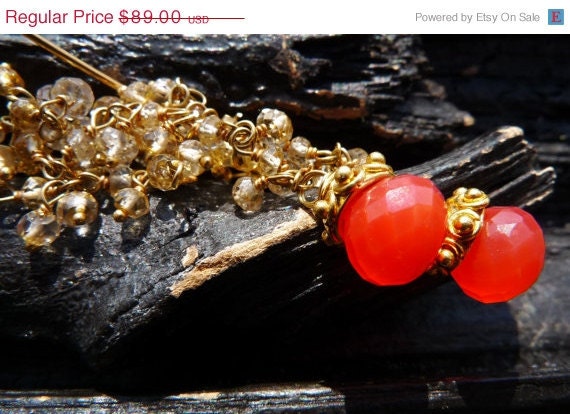 30 OFF  citrine chalcedony earrings by Beijo Flor by BeijoFlor from etsy.com