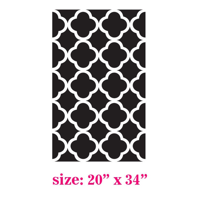 Sienna Beautiful Quatrefoil Four Leafs Clover  Moroccan inspired Modern  Designer allover Pattern Stencil for Walls Decor better than Vinyl