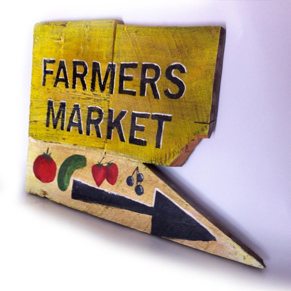 Distressed Sign, Hand Painted Farmers Market