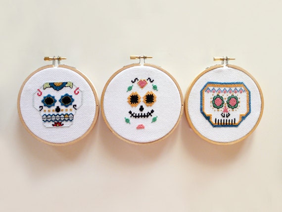 Mexican Skull Team Cross Stitch PATTERNS From LanasCrespo