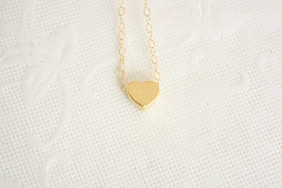 Gold Heart Necklace - Dainty Necklace