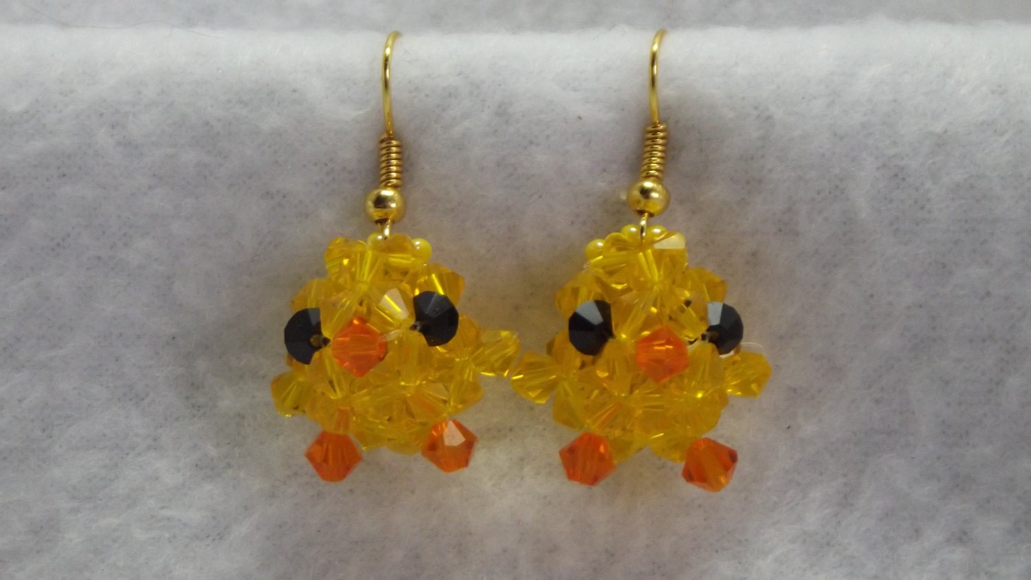 Easter Yellow Chick with cute little orange beak Earrings spring peeps