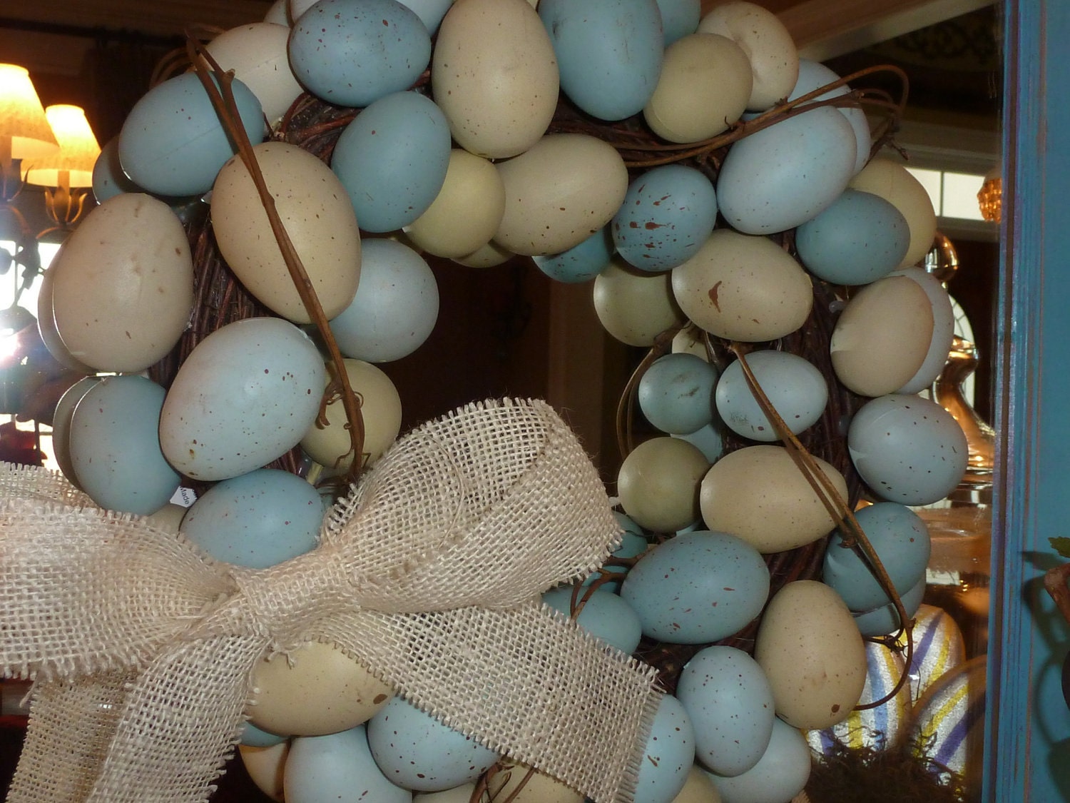 Easter Wreath with blue robbin eggs