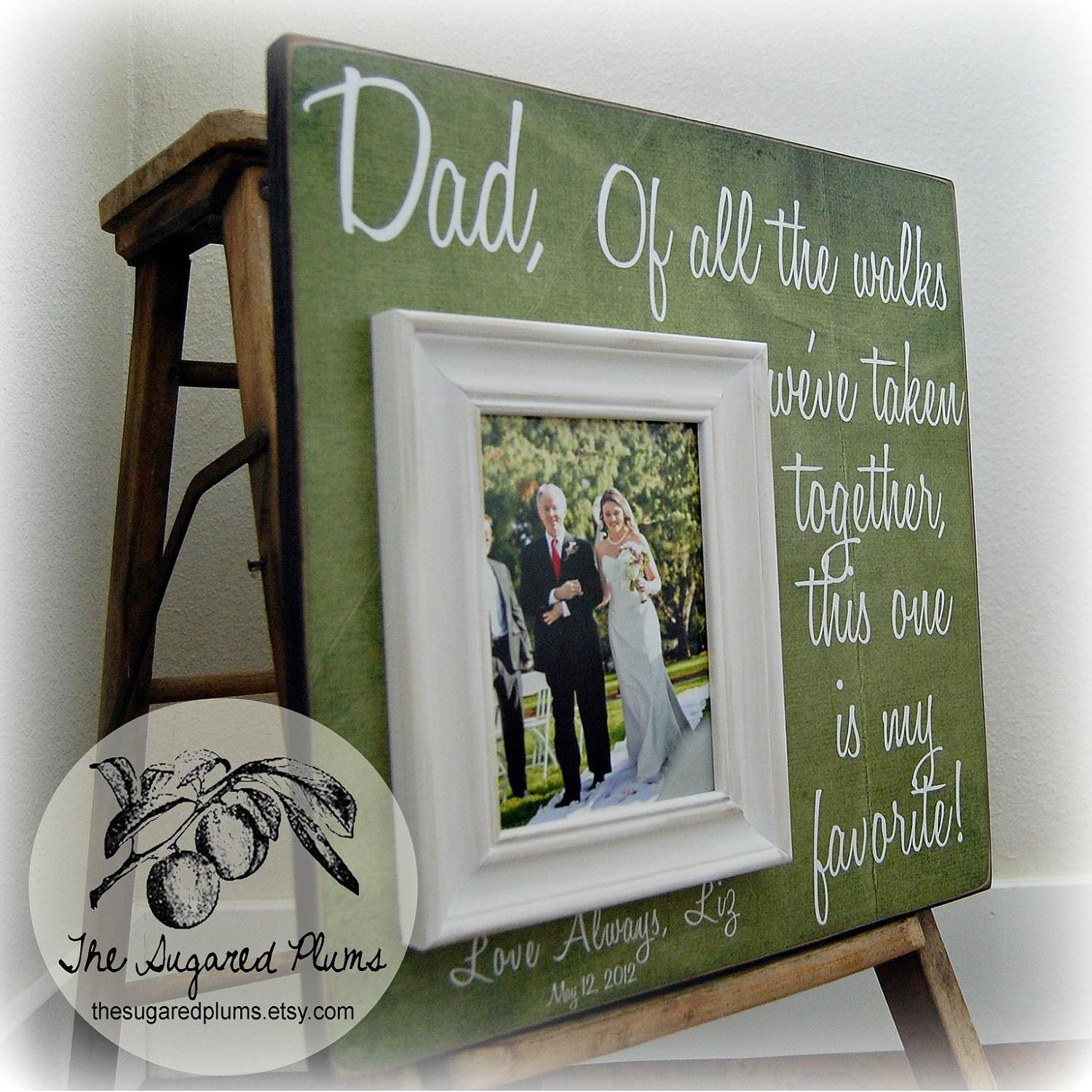 Father of the Bride Custom Wedding Gift Personalized Picture Frame 16x16 Of