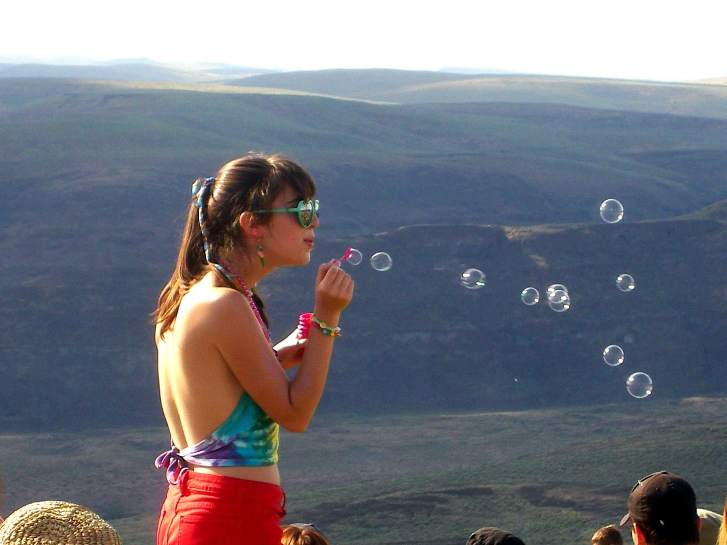 Girl Blowing Bubbles at Sasquatch Music Festival 2008 - 5x7 Digital Print