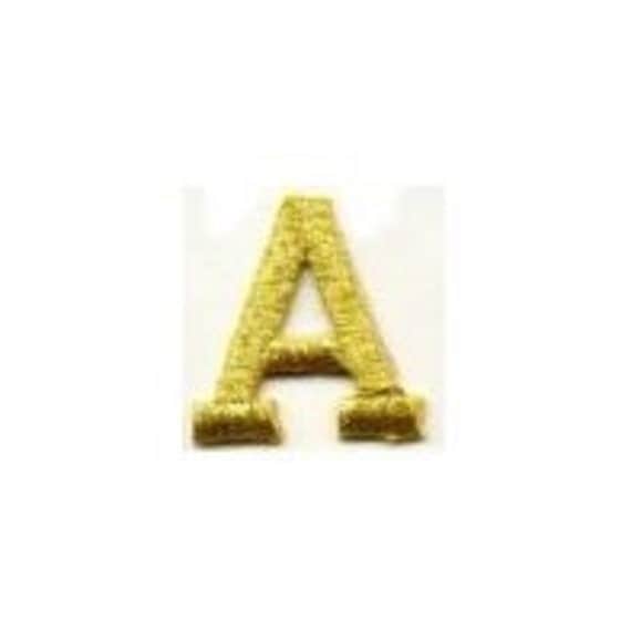 Block LETTERS Black or Metallic Gold 1 inch tall Alphabet Applique Patches A B C D E F G H I J K L M N O P Q R S T U V W X Y Z ETSY