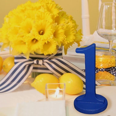 Royal Blue or Nautical Navy Wedding Table Numbers Wedding Receptions