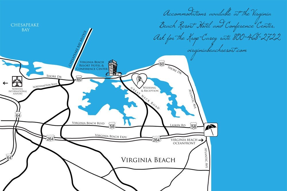 Custom Wedding Map - Printable Digital File
