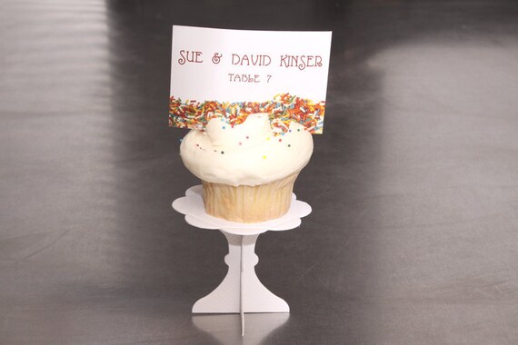 Wedding Place Cards Cupcake Sprinkle Tag Escort Cards Favor Tag Custom 