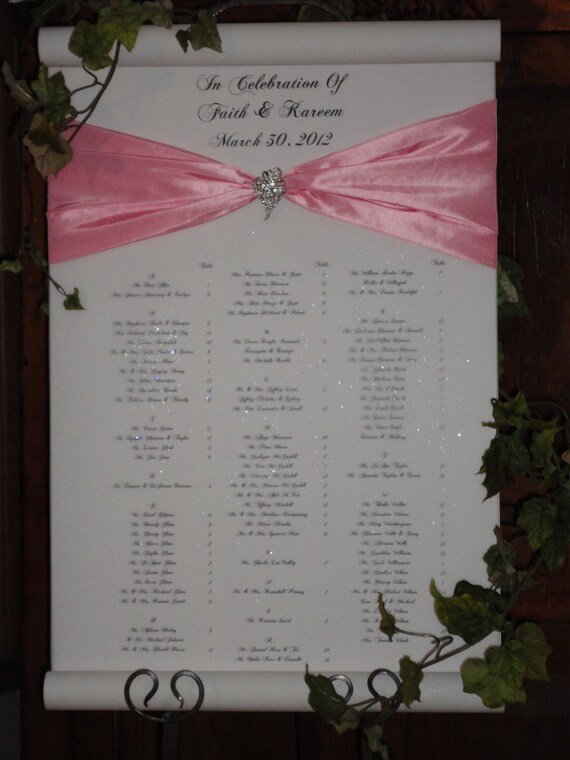 Custom Seating Chart Seating Scroll for your Wedding or Event