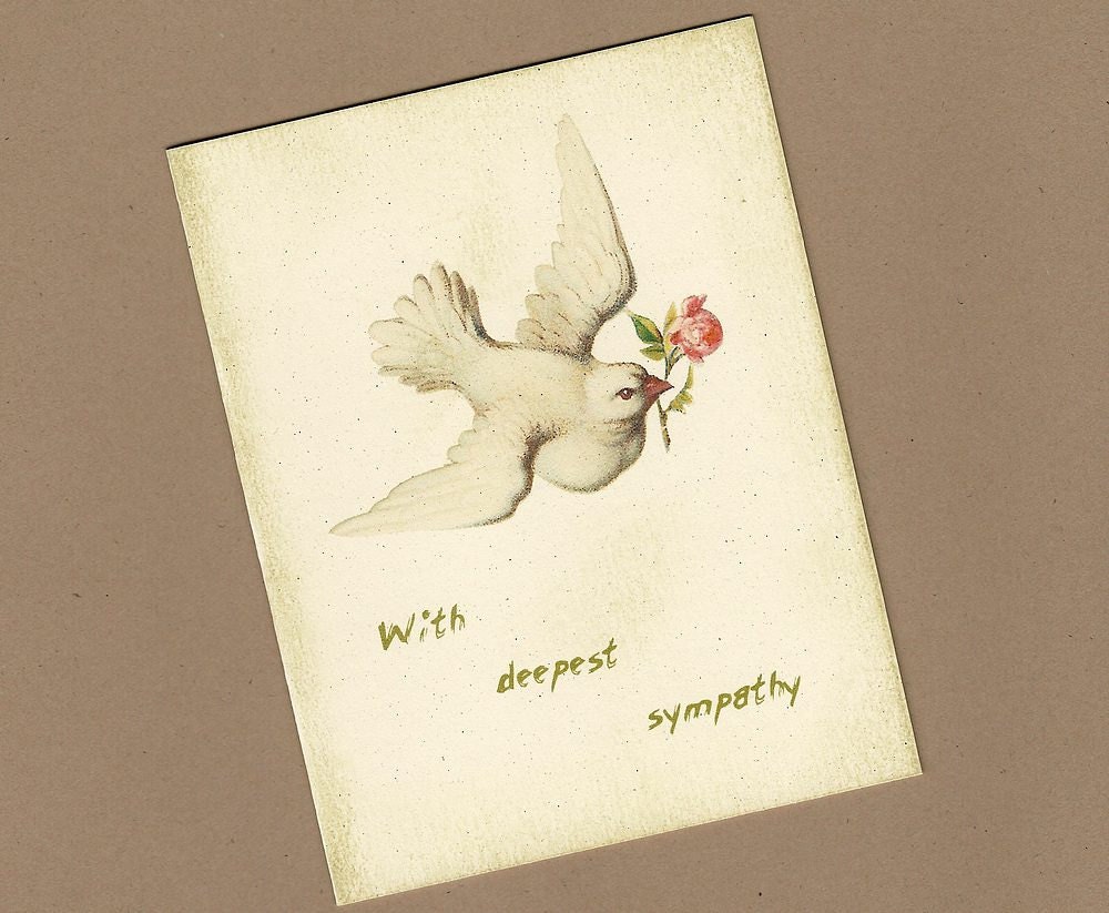 Handmade Sympathy Card, With Deepest Sympathy - Wishing you much peace during this difficult time