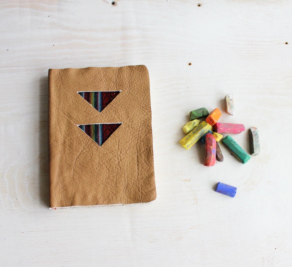 gEoMeTriC  artist's journal Tan Leather and Navajo