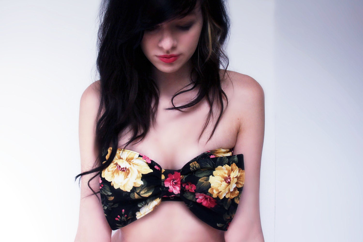 Victorian Garden Bow bandeau - made to order