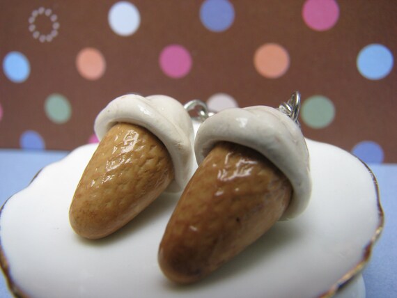 Ice Cream Week- Vanilla Ice Cream Cone Polymer Clay Earrings