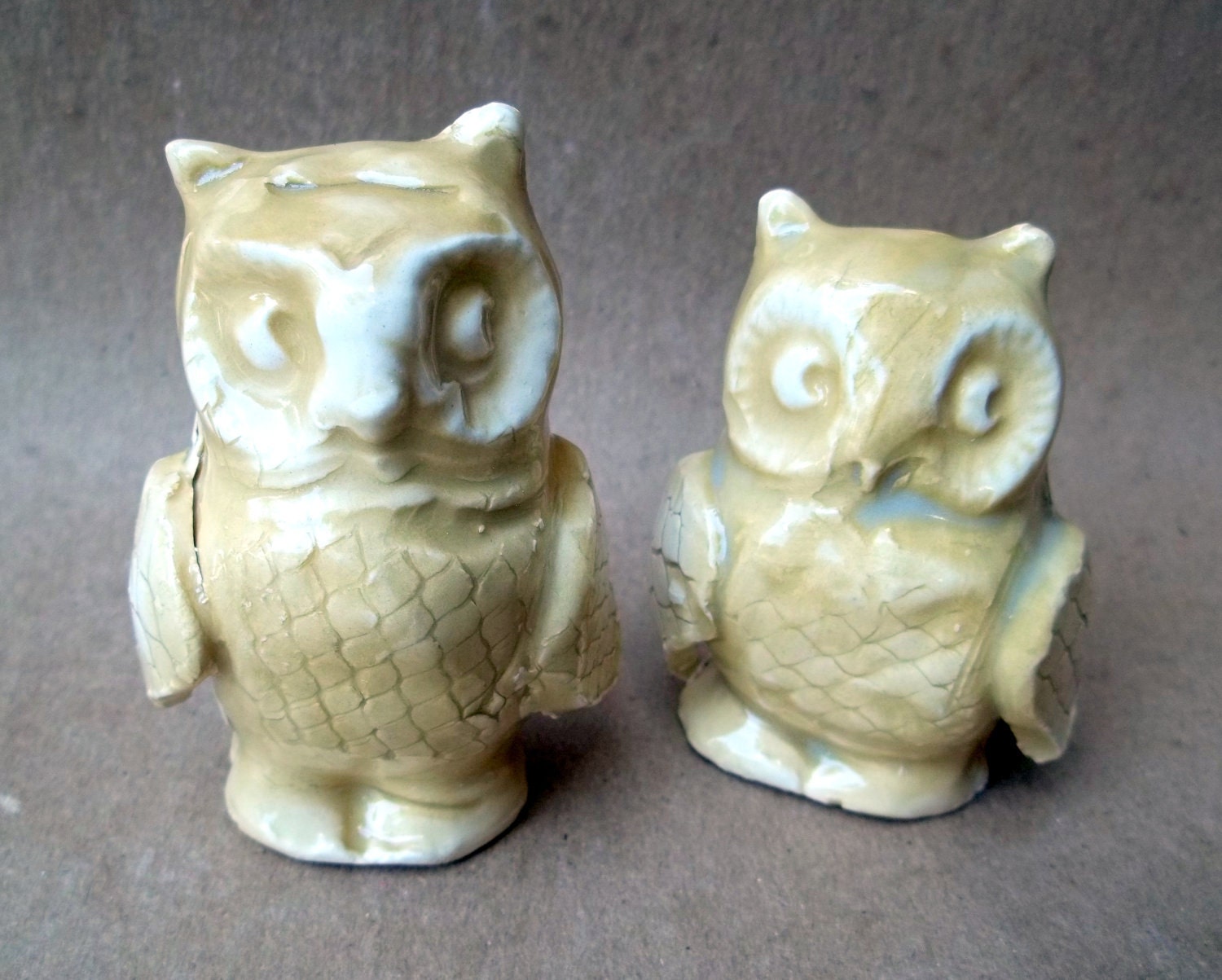 TWO Ceramic Owls  Seconds Sale