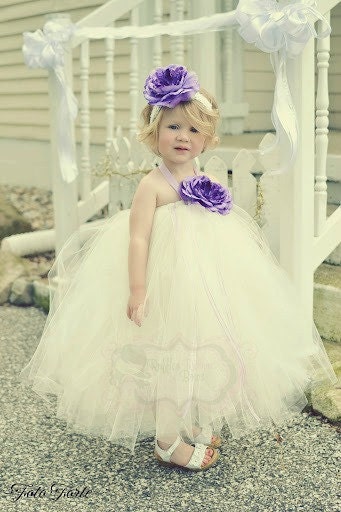 Wedding Belle Flowergirl Tutu Dress Ribbons N' Royalty Couture Collection 
