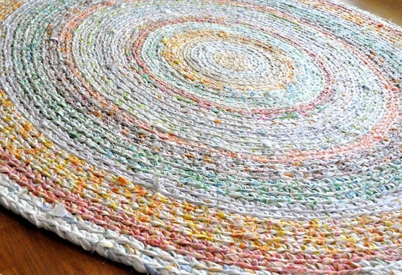 Reserved for Candace White Garden Crochet Rug