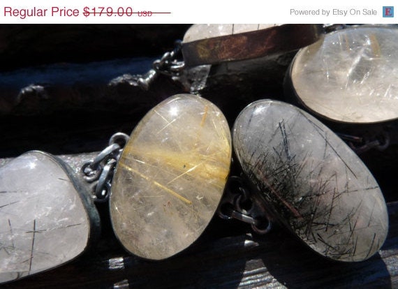 30 OFF SALE rutilated quartz bracelet by BeijoFlor by BeijoFlor from etsy.com