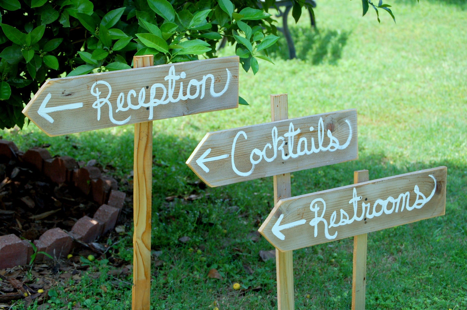 Hand Painted Wedding Signs Country Wedding Reception Signs Directional Arrow 