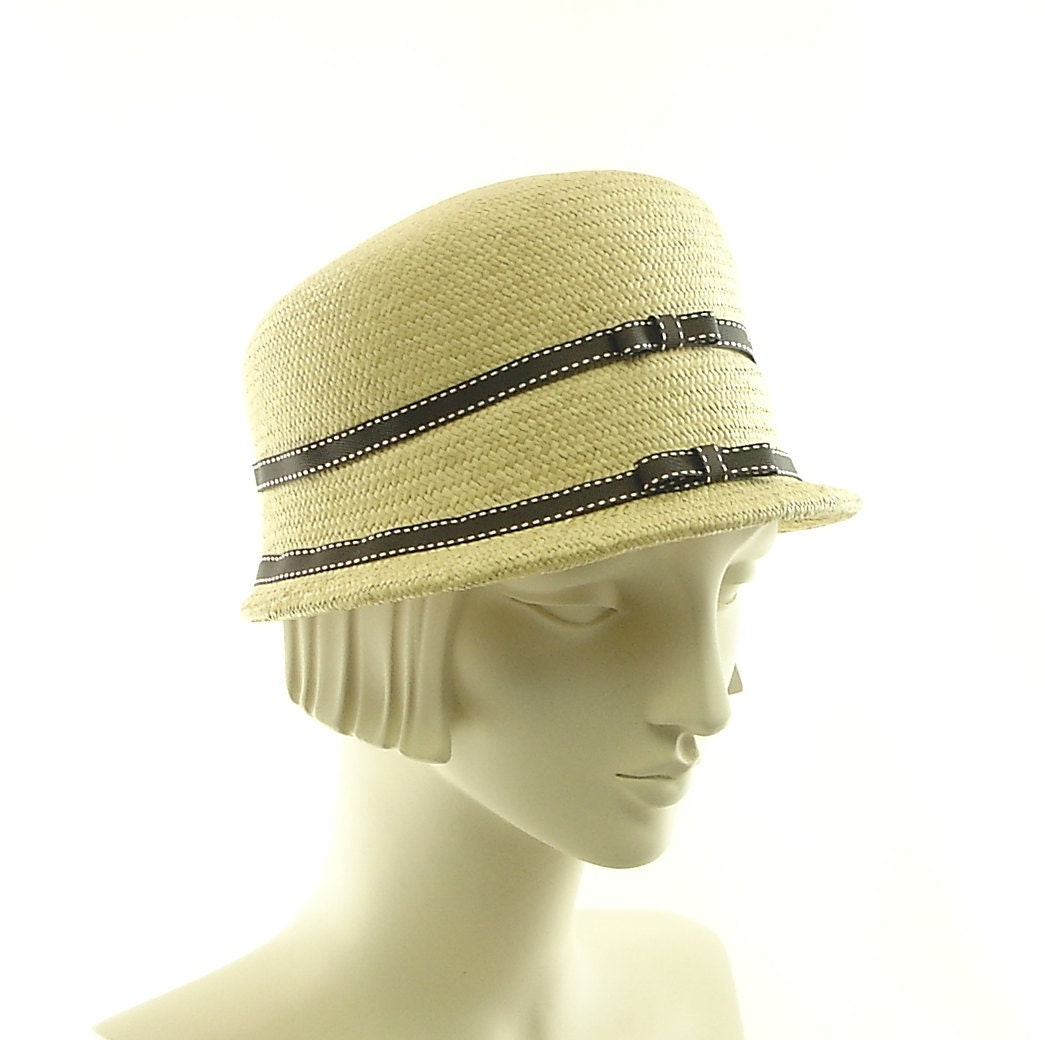 Straw Hat for Women -  Cloche Hat - New 1920s Summer Hat - Natural Panama Straw Hat  - size Large