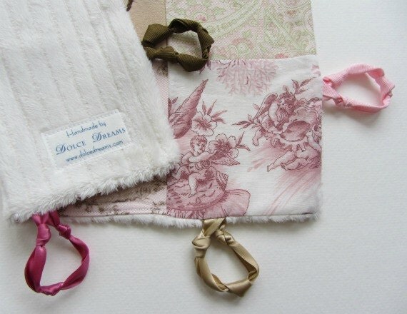 Baby Girl  Lovey Clutch with Custom Hand Embroidery by Dolce Dreams