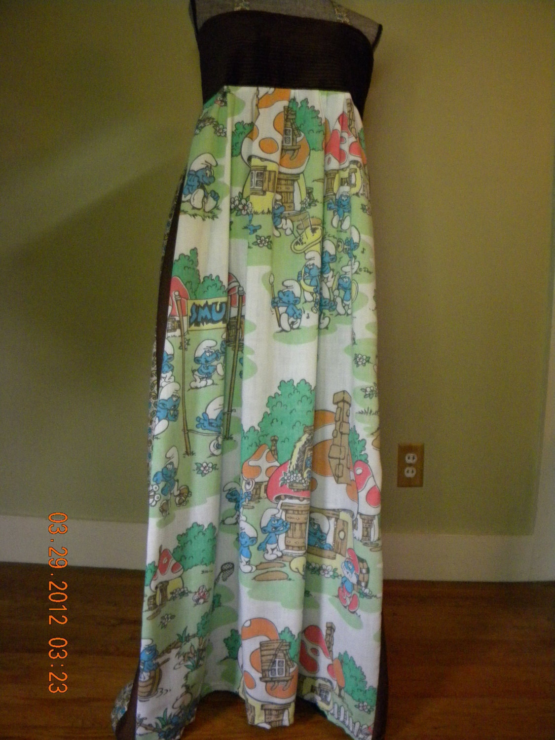 Vintage Smurf Hippie Dress