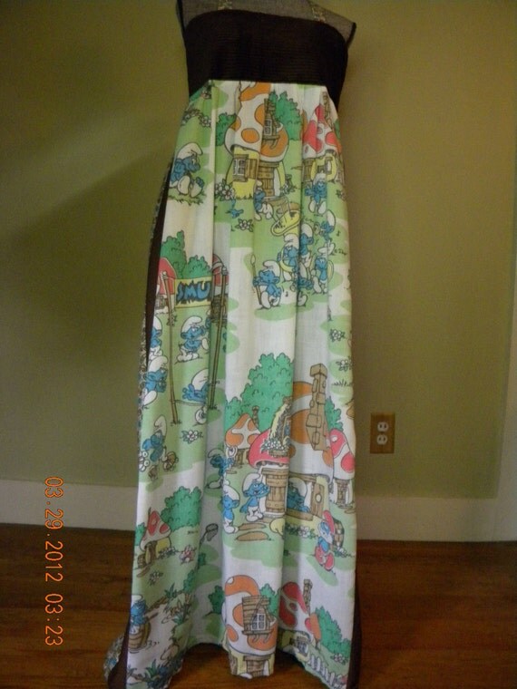 Vintage Smurf Hippie Dress