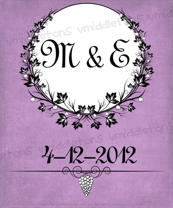 Personalized Wine Bottle Label Wedding Favor Print Your Own