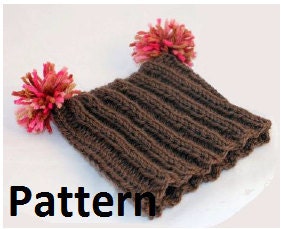 Rollie Pollie Boutique Double Ribbed Pom Pom Hat Knitting PATTERN