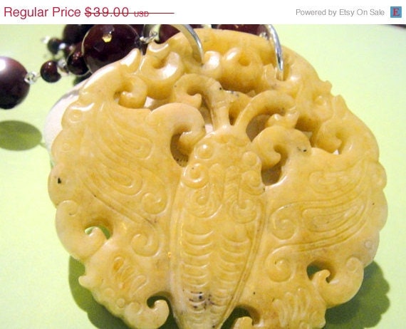 MothersDaySale For the Love of Change and Transformation           ( Carved Jade Necklace)
