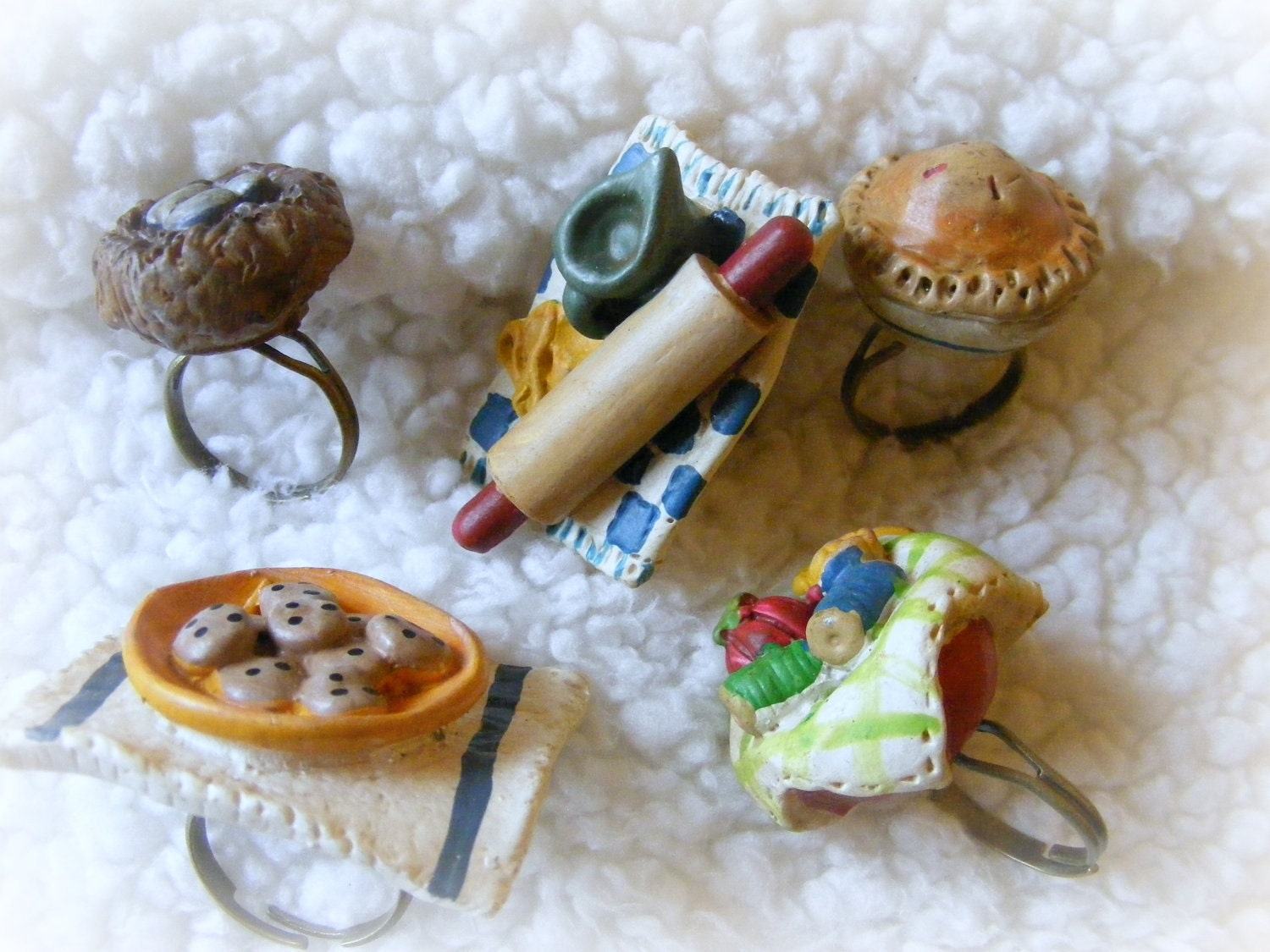Rings Your Choice of Style Pie, Nest, Cookies, Sewing Bowl, Bakers Tools
