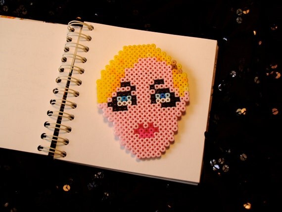 Twiggy Perler Bead Brooch