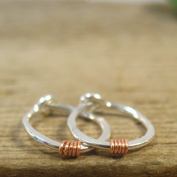 Little Hoop Earrings Sterling Silver Hammered with by MysticMoons Little Hoop Earrings Sterling Silver Hammered with by MysticMoons