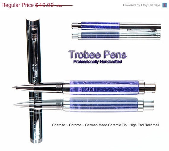 20% ALL PENS On SALE Now Writing pen custom handcrafted purple charoite pen