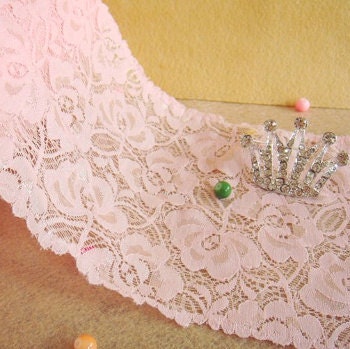 Lace Trim Pink Lace Fabric Trim Wedding Trim 059'' width 2 yards