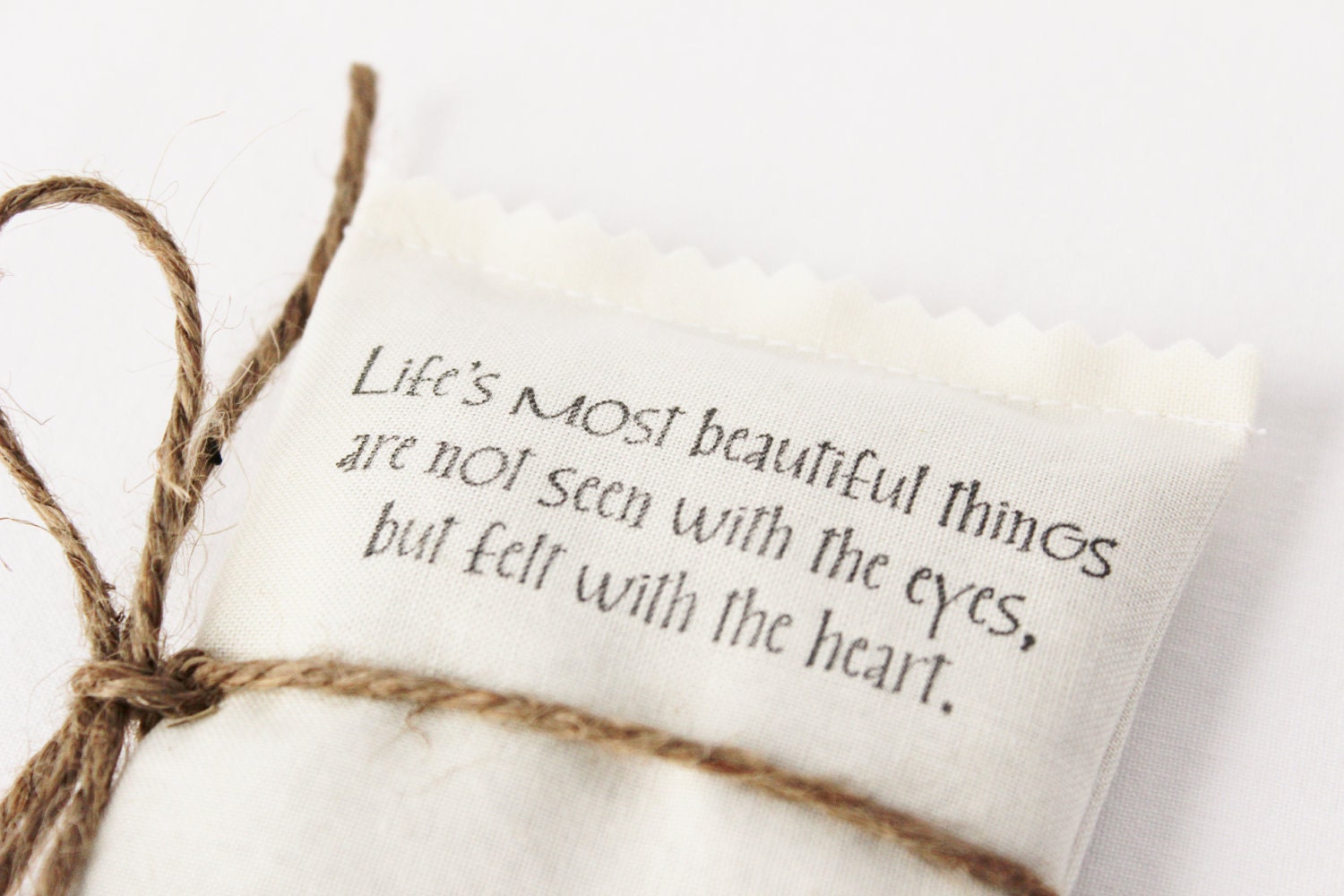 Cream Lavender Sachet, Love Quote, Wedding