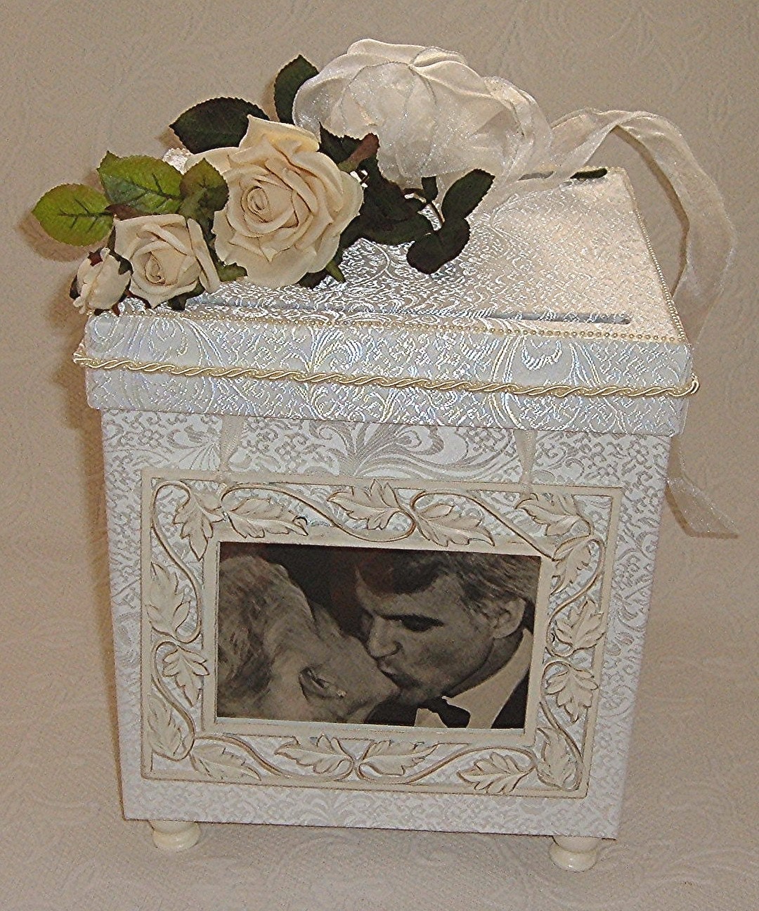 VICTORIAN PHOTO Wedding Card Money Box IVORY From WeddingsofDesign