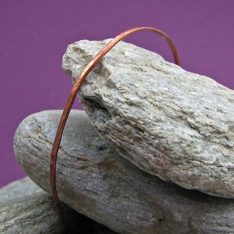 Fire Solid Copper Textured Bangle Made To Order SRAJD