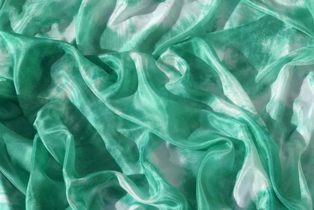 Emerald Green Silk Belly Dance Veil