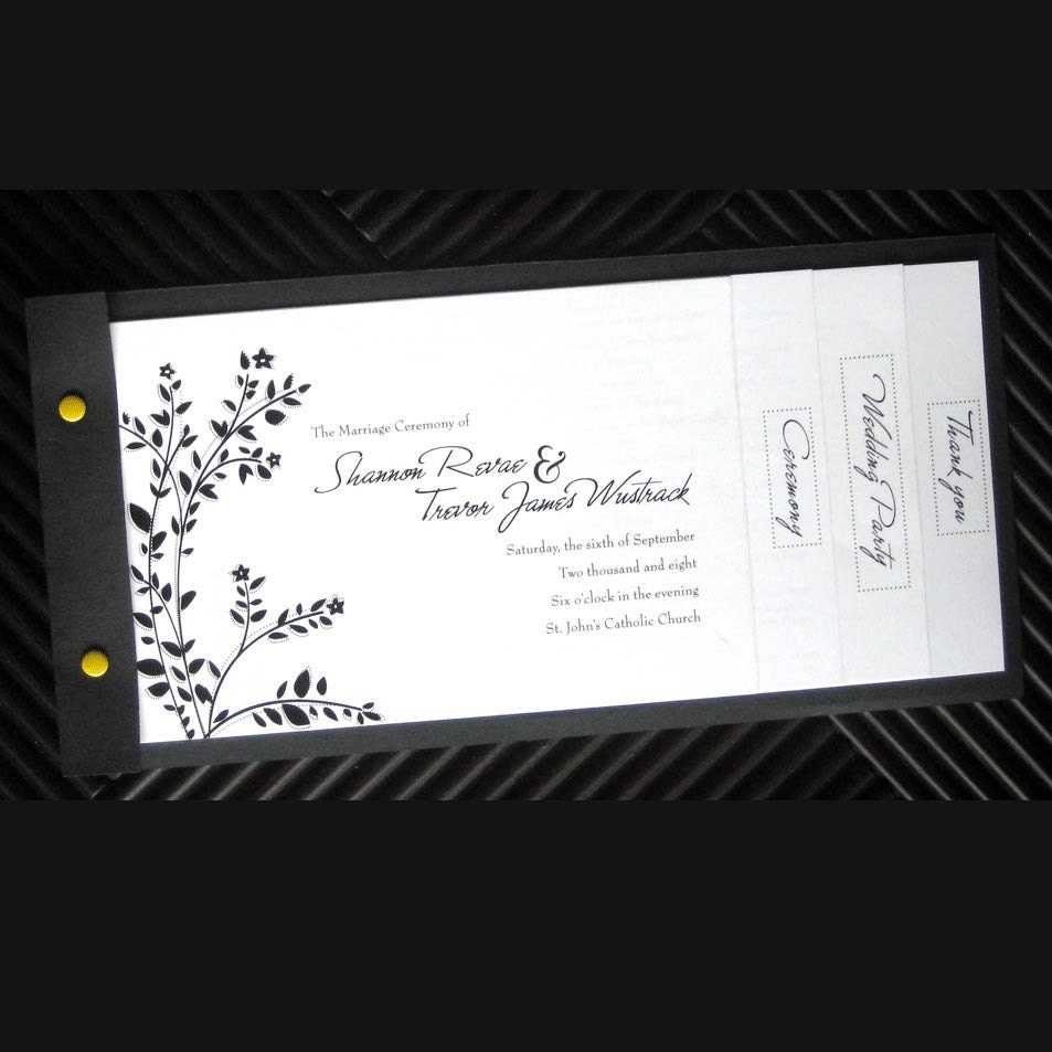 Black and White Wedding Program From Annamalie