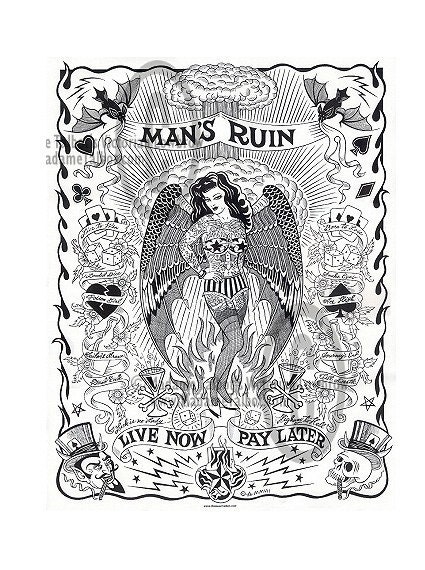 Madame Talbot 39s Man 39s Ruin Hot Rod Tattoo Lowbrow Poster