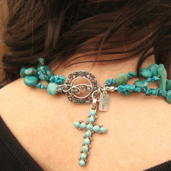 Turquoise & Marcasite Necklace - Provision- Originally $230, now $199!