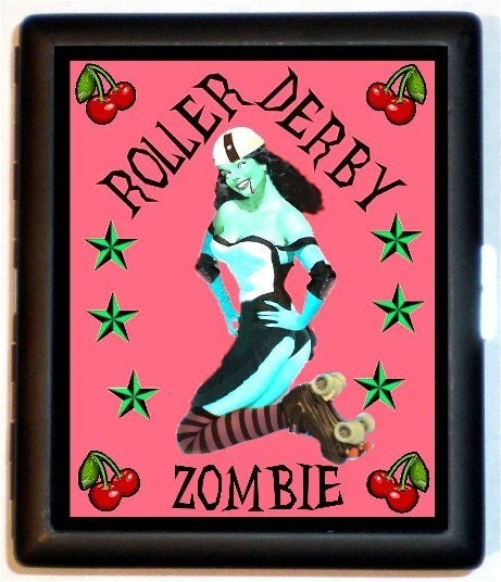 Roller Derby Zombie Pinup Roller Skater Pin Up Lowbrow Juxtapoz Roller 