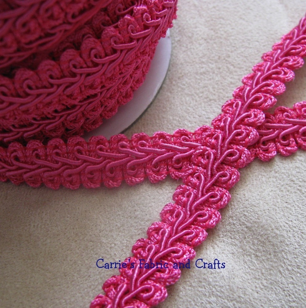 Yard Hot Pink Gimp Braided Trim By Carriesfabric On Etsy