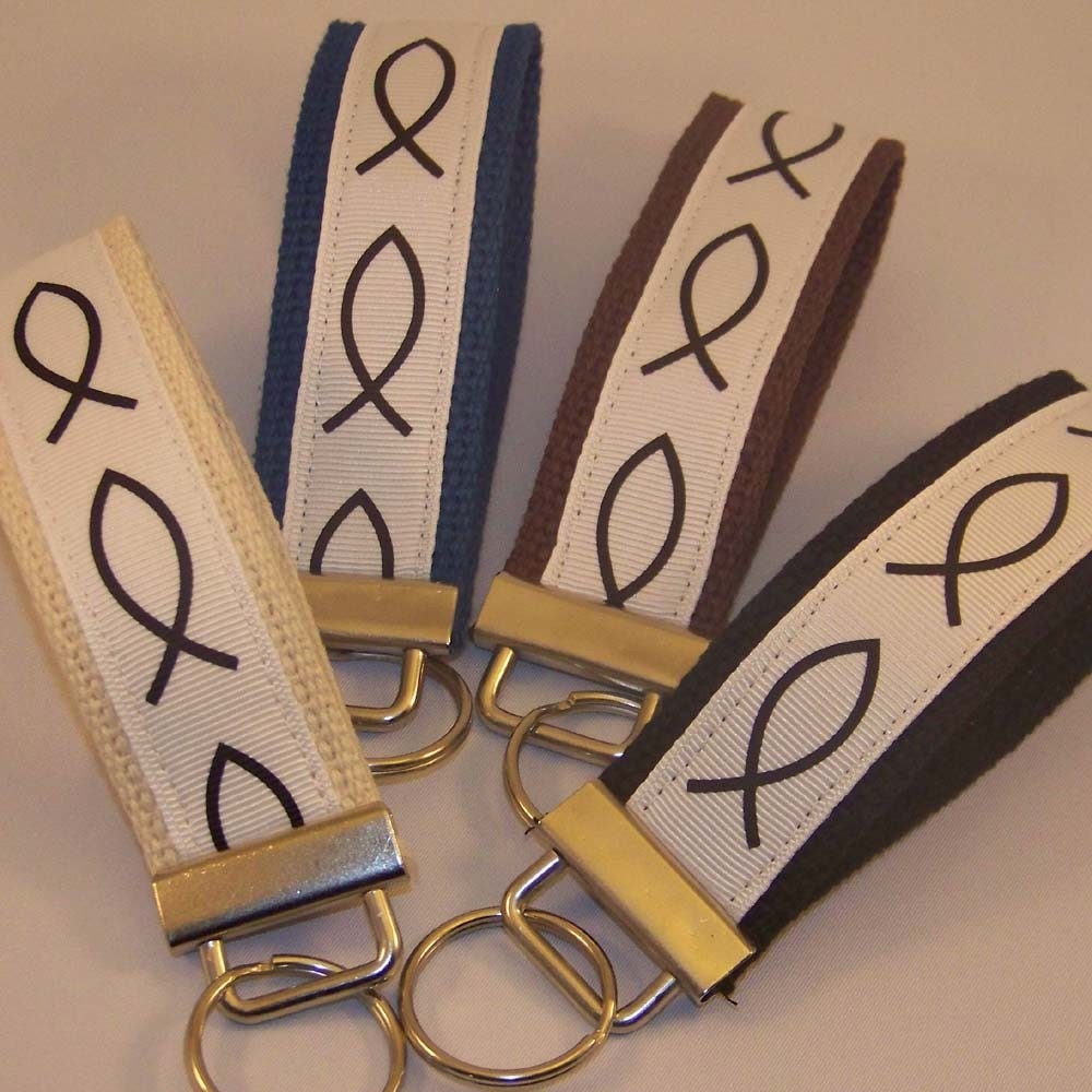 Jesus Fish Ribbon Key Fob