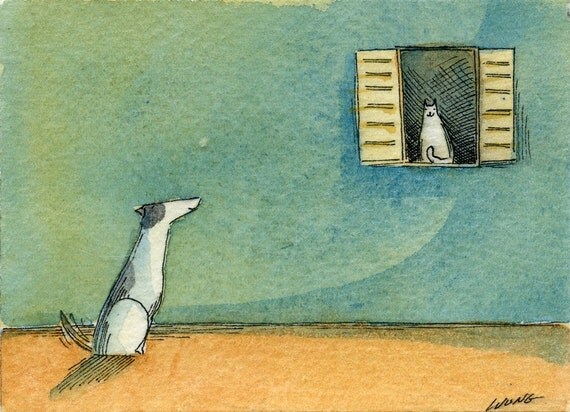 Original ACEO -- Watching Each Other